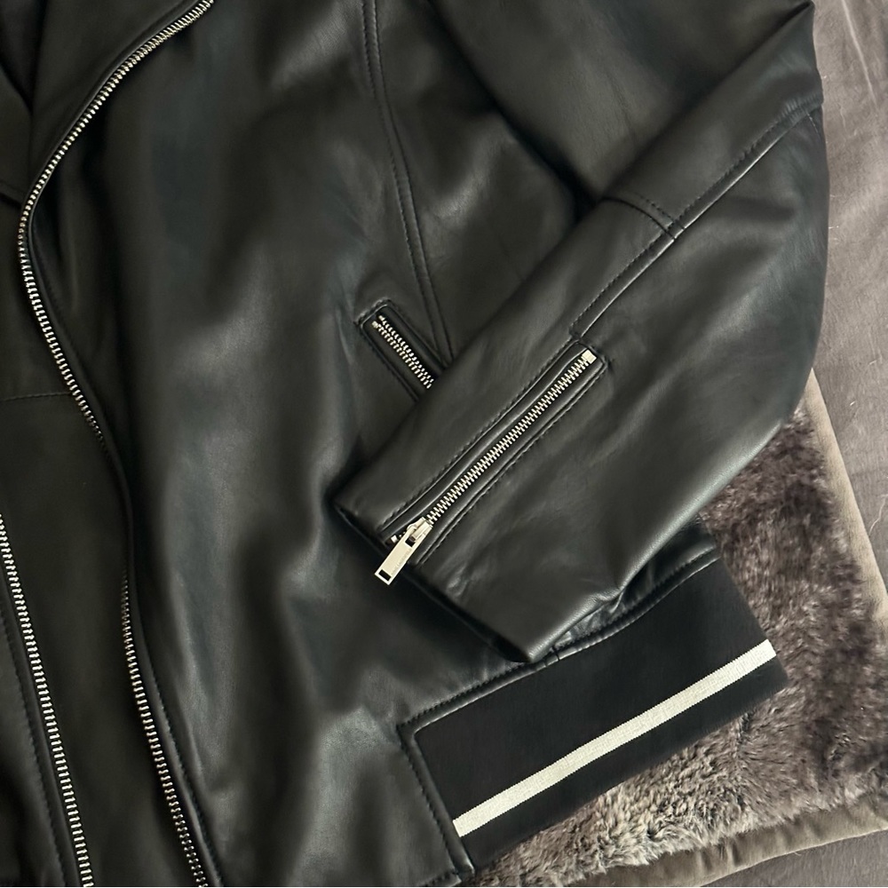 Karl Lagerfeld Leather Mens Jacket - Picture 5 of 10